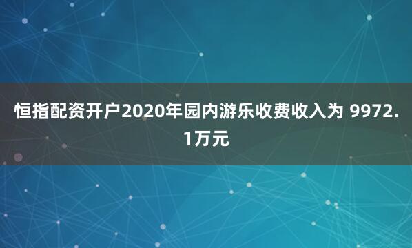恒指配资开户2020年园内游乐收费收入为 9972.1万元